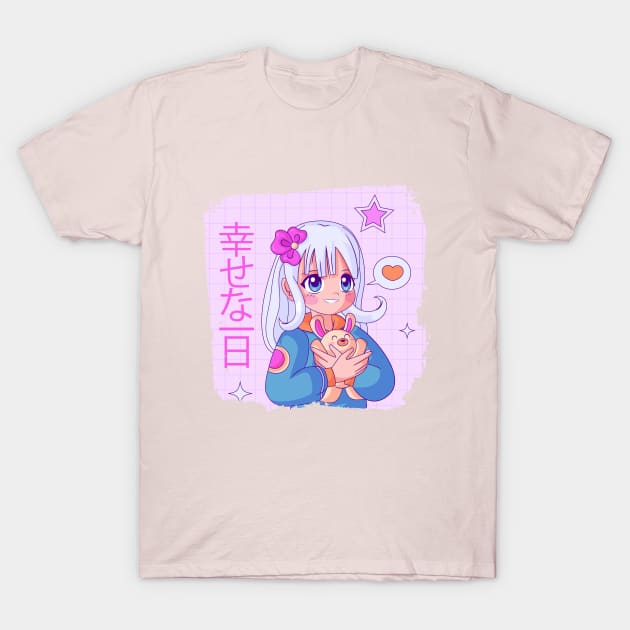 Japanese Anime Kawaii girl drawing T-Shirt by TEEVEETEES